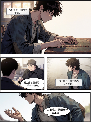 Example comic page with editable panel layout and speech bubbles